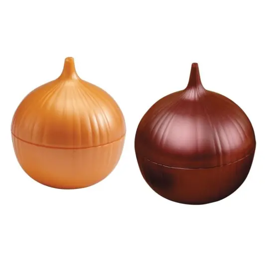 Hutzler Onion Saver Keeper Storage Container - Keeps Fresh Longer - 2 Pack Red Onion Set {4}