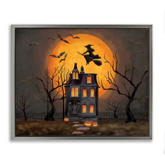 Stupell Industries Haunted Night Mansion Floating Frame, design by Nicole Tamarin {1}