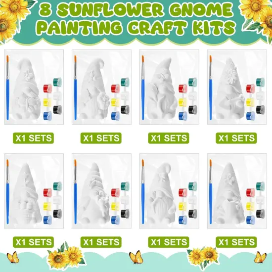 8 Pcs Spring Gnome Ceramics to Paint Ready to Paint Your Own Ceramic Gnome Statues DIY {5}