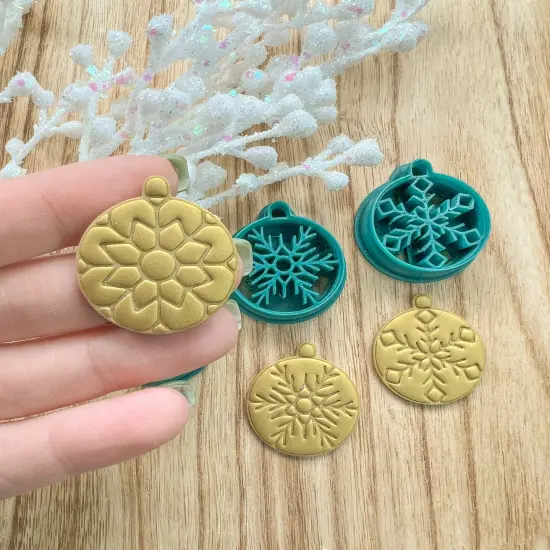 3 ROUND ORNAMENTS SET | CHRISTMAS 2023 | CLAY CUTTER SET {2}