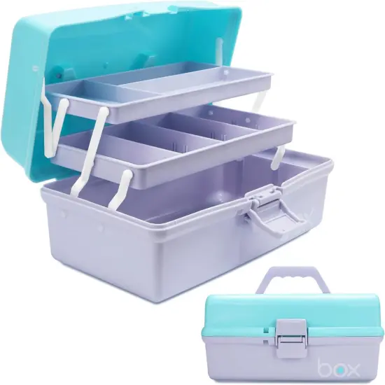 12in Three-Layer Multipurpose Storage Box Organizer - Purple Blue {1}