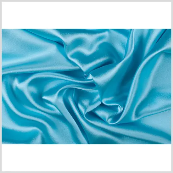 1 Yard Angel Blue Silk Crepe Back Satin Opulent Smooth Soft Draped Fabric 44 inch Width {3}