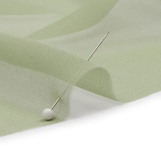 1 Yard Sheer Silk Chiffon Fabric Lightweight Flowing Oil Green 54 inch Width {3}