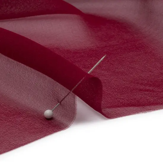1 Yard Rich Maroon Premium Silk Chiffon Fabric Perfect for Elegant Couture Creations 54 Inch Width {2}