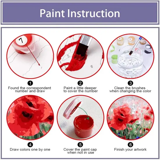 Blue Flower Paint by Numbers Kits - 8Wx12L inch {4}