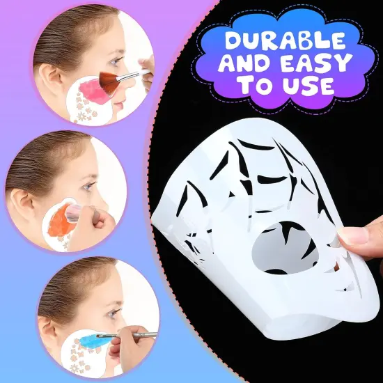 24 Pcs Halloween Face Paint Stencils Set Reusable Face Painting(Art,Painting) {4}