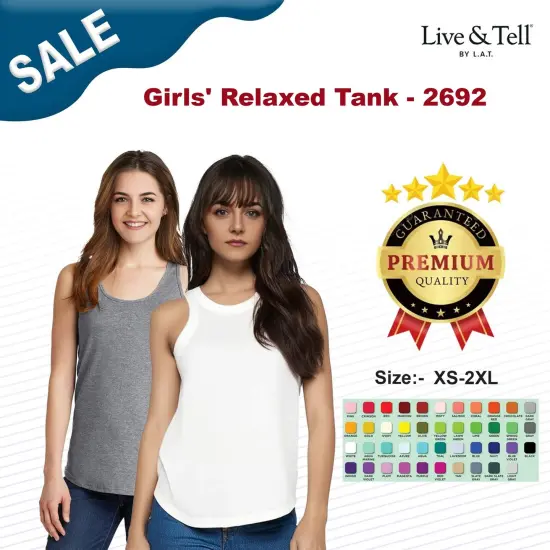 Live and Tell by LAT&reg; Girls Relaxed Tank White {3}