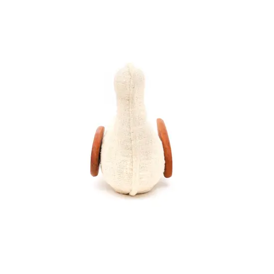 EcoMix Dove with Fabric & Wood Wings &ndash; Handcrafted Figurine & Sculptural D&eacute;cor-9X4.5X7.8" {4}