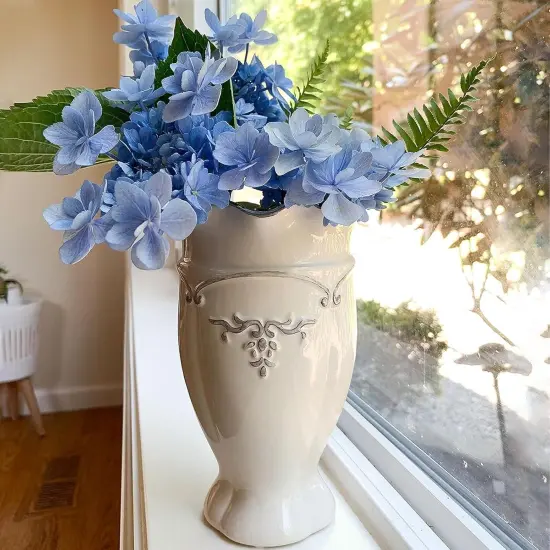 White Vase for Flowers, Ceramic vase for Home Decor {3}