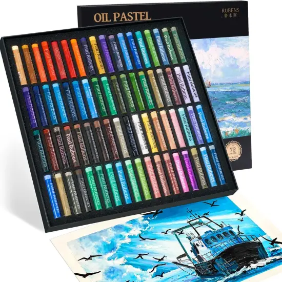 Oil Pastels for Artists, 72 Landscapes Colors Artist Soft Oil Pastel Set Vibrant and Creamy, Oil Pastel Ideal for Sketching, Decorative Painting, Making Pictures Like Oil Painting {1}