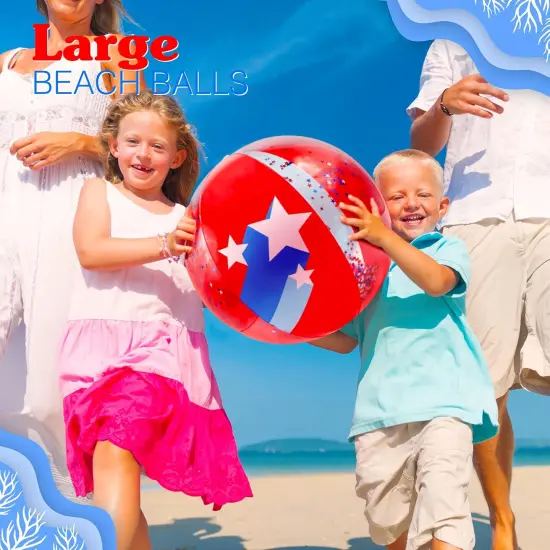4E's Novelty 2 Pack Patriotic Beach Balls &ndash; 22&rsquo;&rsquo; Inflatable Balls, 4th of July Party Supplies {3}
