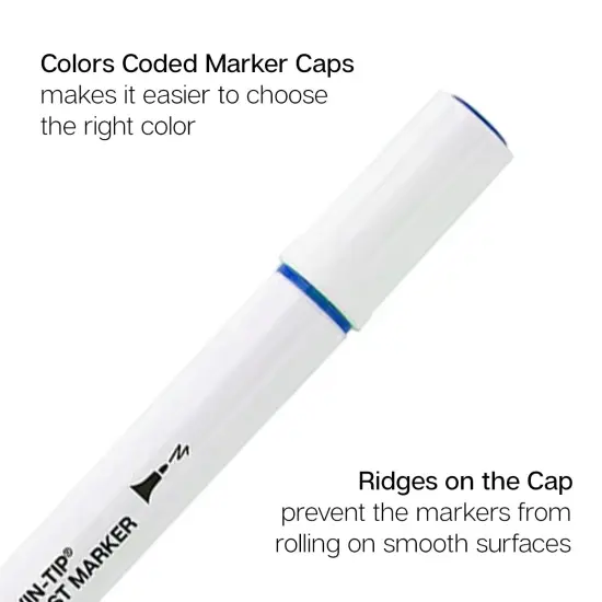 KINGART&reg; Twin-Tip&trade; Permanent Alcohol-Based Sketch Markers, 12 Colors {5}