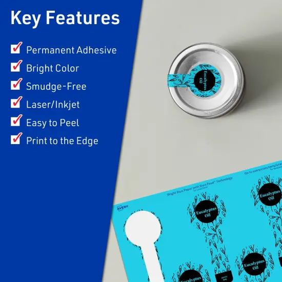 Avery Bright Blue Paper Labels, 1.5" x 4" Lollipop {2}