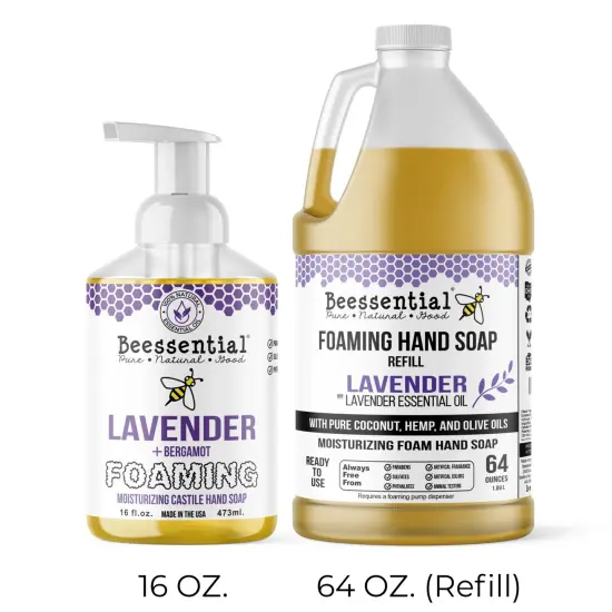 Beessential Foaming Hand Soap Refill Lavender 64 Fluid Ounce {3}
