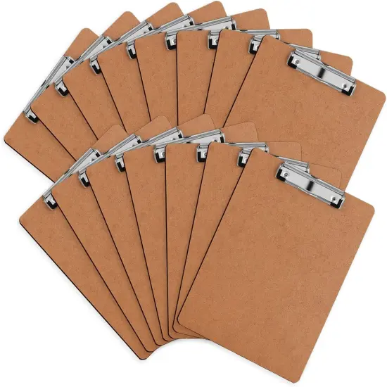 Clipboard, 15 Pack Hardboard Office Clipboards Standard A4 Letter Size Clipboard with Low Profile Clip, Size 12.5 x 9 Inch {1}