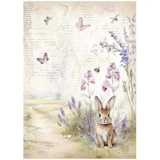 Stamperia Assorted Rice Paper A4 6/Sheets-Lavender {5}