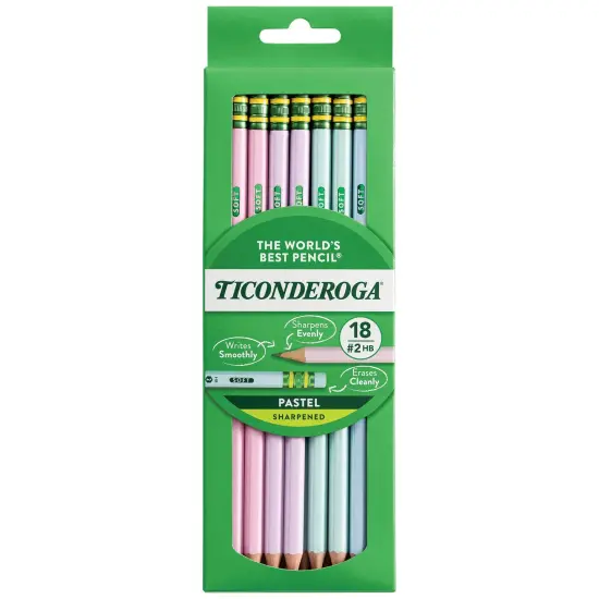 Wooden Pencil Pastel 18ct Sharpened Ticonderoga {1}