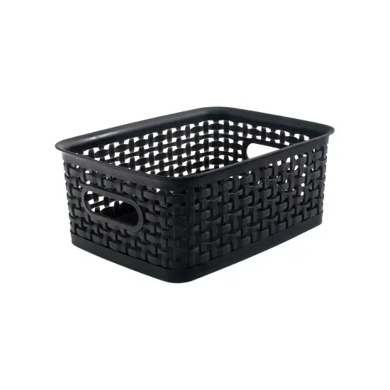 Plastic Weave Bin, Small, Black {1}