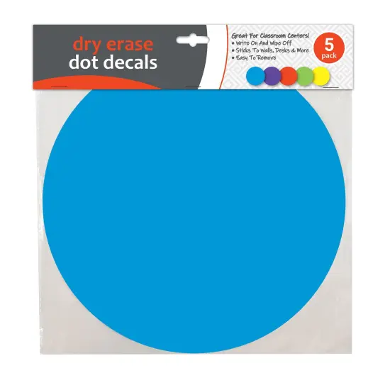 Dry Erase Dot Decals, Assorted, 11", Pack of 5 {1}