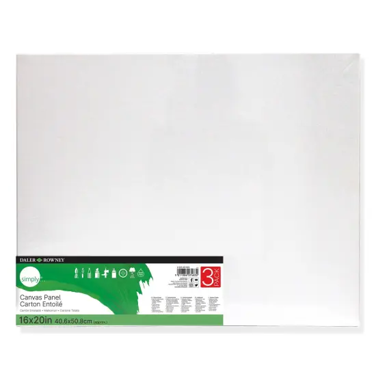 Canvas Panels Set 16x20in 3/pk Wht {1}