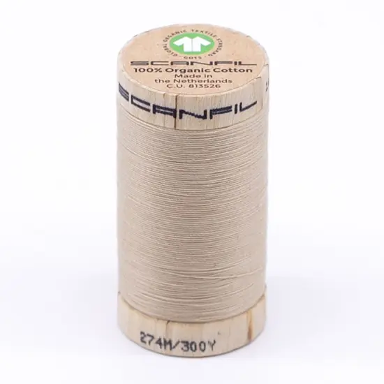 300 Yards Organic Pima Cotton Sewing Thread 30wt Eco Friendly Ivory Cream {1}