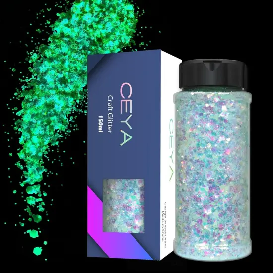 Sky Blue Luminous Chunky Glitter {1}
