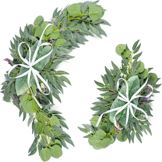 Pack of 2 - Wedding Arch Flowers,Artificial Dusty Blue Flowers Faux Flower Swag {6}