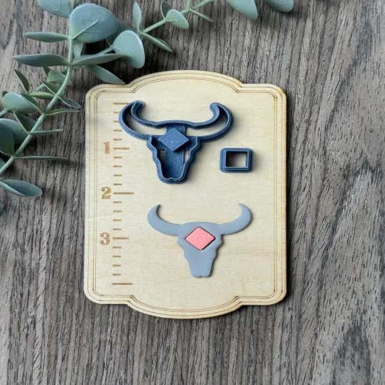 Bull Skull Diamond | Faux Turquoise | Country Western Clay Cutters {4}