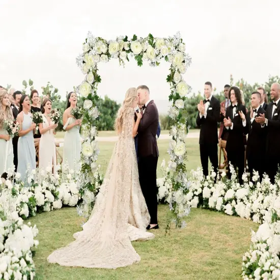 2Pack Artificial Peony Flower Garland - Silk Peony Garland with White Flowers {2}