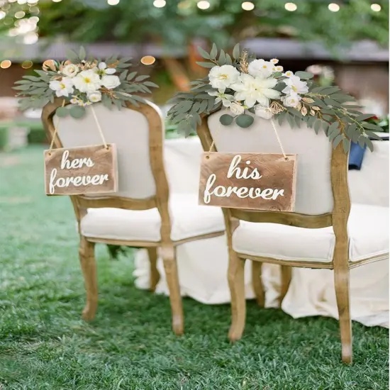 Set of 2 - Artificial Wedding Arch Flowers,Faux Arch Flower White Floral Swags {4}