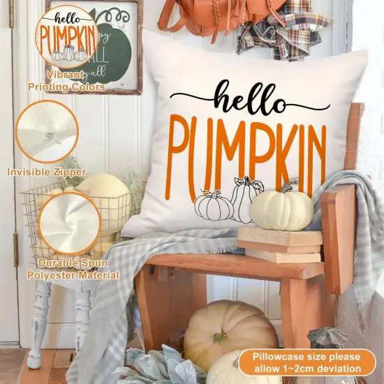 Set of 4 -Orange 20x20 Throw Fall Pillow Covers {6}