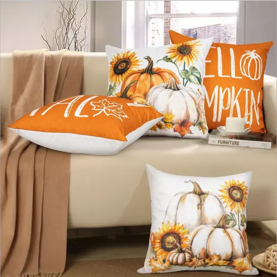 Pumpkin Decorative Throw Pillow Covers 20x20 Inch {5}