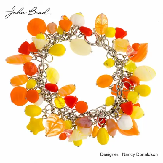 John Bead Mixed Czech Glass Beads Vial, 100g Citrus Delight {3}