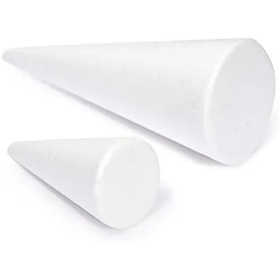 White Craft Foam Cones for Crafts, 2 Sizes (18 Pack) {4}