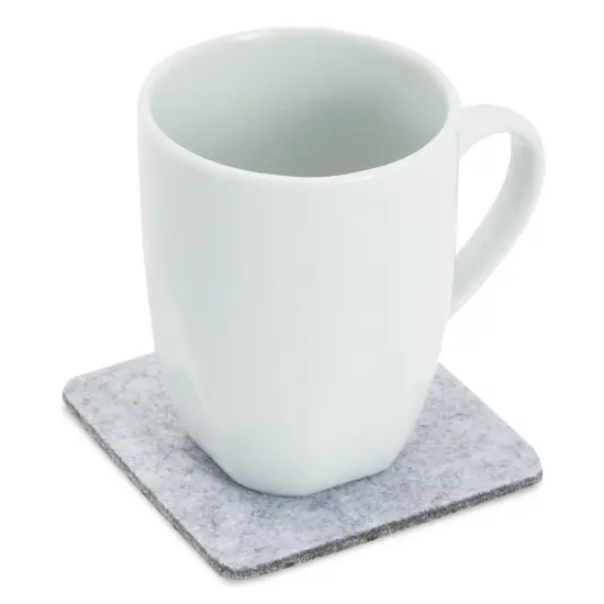 Felt Table Placemats Set of 8 for Dining Table and Kitchen Decor with Drink Coasters and Cutlery Pouches (Light Gray, 24 Pieces) Grey {6}