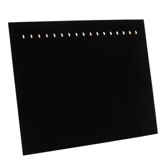 Genie Crafts 2-Pack Jewelry Display for Selling - Velvet Necklace Holder Stand, Organizer for Retail (17 Hooks, Black) {7}
