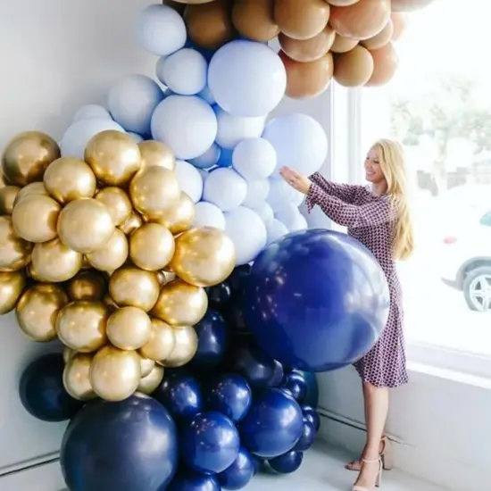 130pcs Navy Blue Balloons Different Sizes 18" 12" 10" 5" Dark Blue Balloons {3}