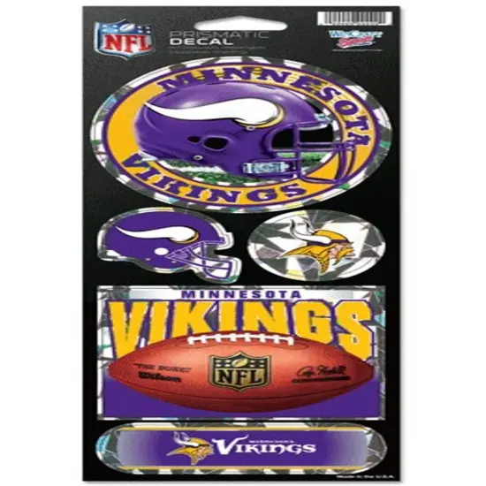 Wincraft NFL Minnesota Vikings Prismatic Stickers, Team Color, One Size {1}