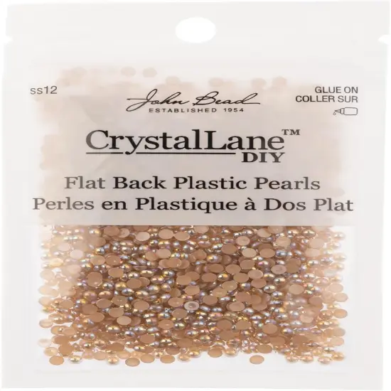 Crystal Lane DIY SS12(3mm) Plastic Pearl Flatback Rhinestones, 1850pcs Brown AB {3}