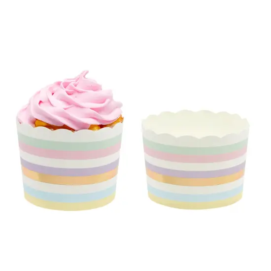 50-Pack Pastel Cupcake Liners - Large Paper Baking Cups for Birthdays, Home Baking, Bake Sales, Bridal Showers (2.2 In) Gold {5}