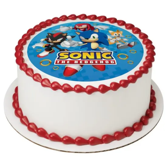 Sonic the Hedgehog™ Still Unstoppable Edible Cake Topper Image 7.5in Round {1}