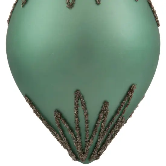 Northlight Matte Finial with Glittered Starburst Glass Christmas Ornament - 5" - Green {7}