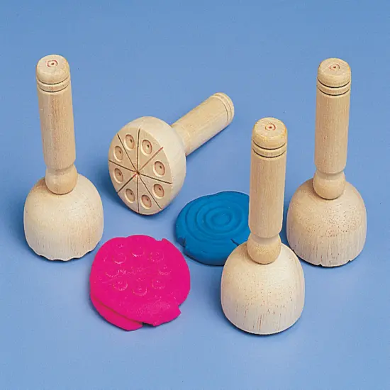School Smart Wooden Clay Stamps, Set of 4 {3}