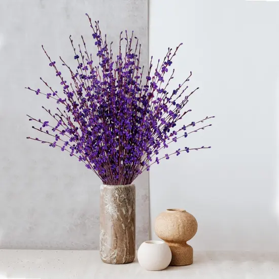 10 Pcs 29.5&rsquo;&rsquo; Long Artificial Jasmine Flowers (Dark Purple） {4}