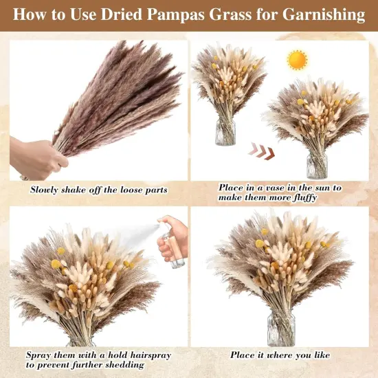 400 PCS Dried Pampas Grass Decor {5}