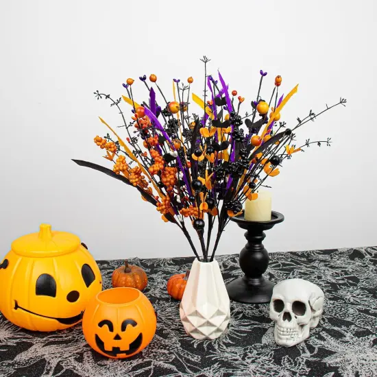 6 PCs Artificial Halloween Flowers - 17 Inches {3}