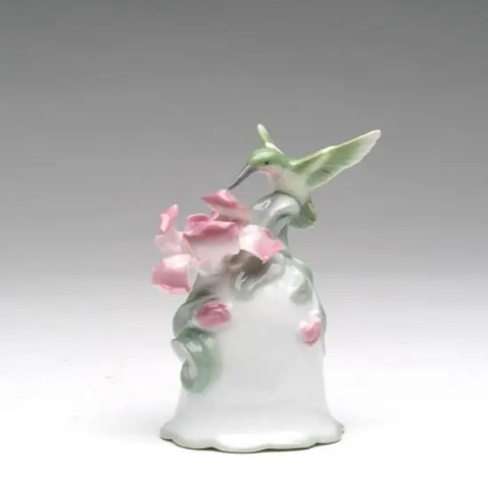 Ceramic Hummingbird With Iris Flower Musical, Gift for Birdwatcher, Gift for Her, Gift for Mom {3}