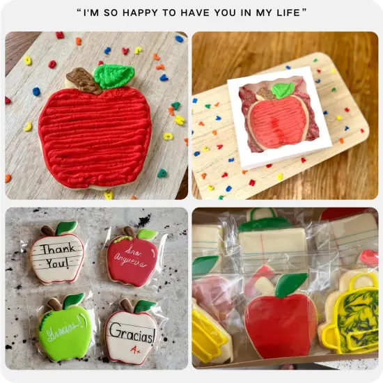 Apple Cookie Cutter Set-Size 3.5" 2.7" 1.9"-3 Pieces-Cookie Cutters {3}