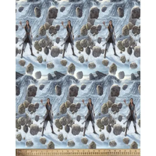 Rey Skywalker The Force Star Wars By Thomas Kinkade Licensed By David Textiles Digital Cotton Print Fabric | By the Yard | Sewing and Crafting | 44 inches wide {1}