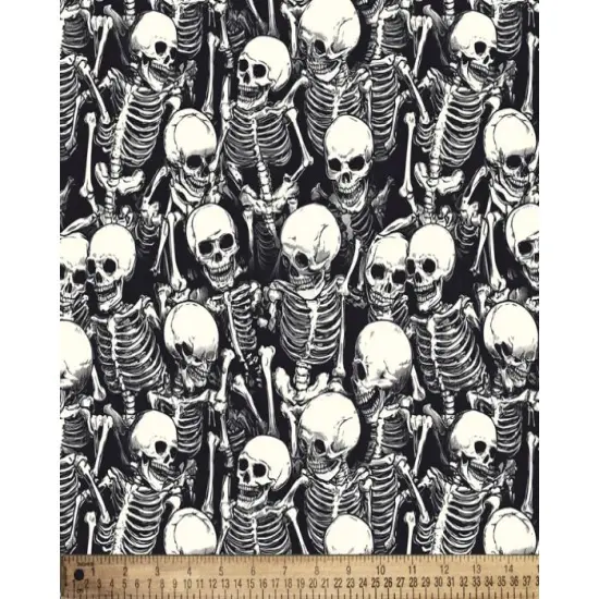Halloween Skeletons Cotton Fabric | By the Yard | Sewing and Crafting | 44 inches wide {2}